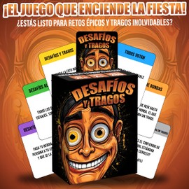 Desafíos y Tragos – Juego de Mesa para Adultos en Español | 200 Cartas de Retos y Tragos | Juego de Fiesta Divertido para Amigos, Parejas y Reuniones | Drinking Game Latino Perfect for Gifts