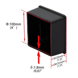 Flyshop 8Pcs Chair Leg Caps Non-Marking PVC Chair Leg Floor Protectors Square Furniture Table Covers (4-Inches x 4-Inches, 100mm x 100mm, Black)