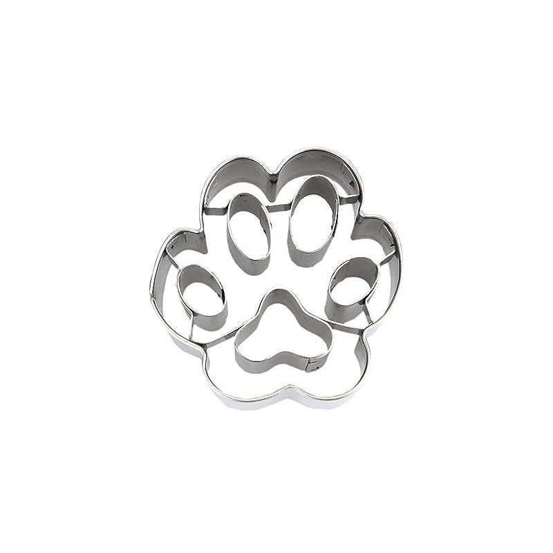 Staedter Embossing Dog Paw Small Cookie Cutter, Silver