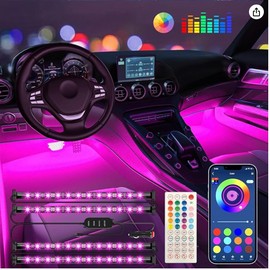 Keepsmile Interior Car Lights Car Accessories APP Control with Remote Music Sync Color ...