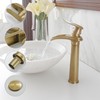 BWE Antique Brass Bathroom Vessel Sink Faucet Waterfall Spout Single