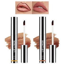 2 PCS Peel off Lip Liner, Lip Liner Stain Tattoo, Long Lasting & Waterproof Lip Pencil, High Pigmented Tattoo Lip Liner, Lip Contour Kit, Smudge Proof Lip Tint, Charming Matte Lip Makeup, 01+02