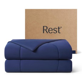 REST® Evercool® Cooling Comforter, Twin/Twin XL, Blanket for Hot Sleepers, All Season Bedding to Keep Cool for Night Sweats, Breathable Lightweight Blanket, 68"x90" Inches, Midnight Blue