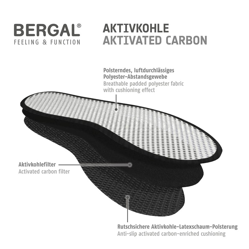 BERGAL Active Active Insoles with Activated Carbon 3 Pairs for