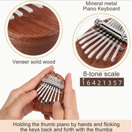 Kalimba Thumb Piano 8 Keys - Portable Mahogany Finger Thumb Piano,Exquisite Finger Piano Ornaments,Ideal Christmas Gift for Kids, Adults, Beginners, and Music Lovers Water drop type
