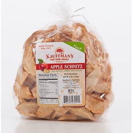 Kauffman Orchards Homemade Tart Apple Schnitz (Dried Apples), Chewy, Nutritious, and Delicious, 4 Oz. (Pack of 3)