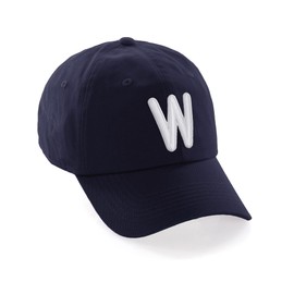 Daxton Classic Baseball Dad Hat Embroidered Initial Letters Cap - Navy, Letter W