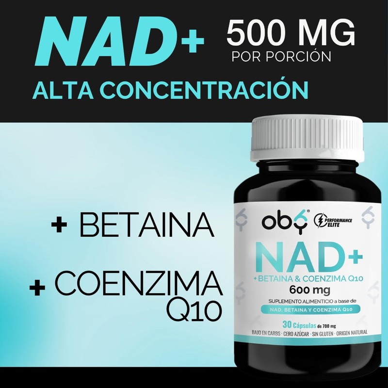 OBY NAD+ | Nad con Betaina y Coenzima Q10 (CoQ10)