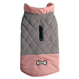 Vecomfy Reversible Dog Coats for Large Dogs Waterproof Warm Dog Jacket for Cold Winter,Pink and Grey XXL
