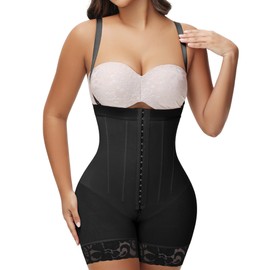 SHAPSHE Fajas Colombianas Moldeadoras Waist Trainer for Women Shaping Girdles Tummy Control Shapewear Black XS