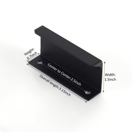 Satanga Black Pack of 2 Edge Finger Pull for Cabinets Kitchen Concealed Aluminum Hidden Bar Pulls Drawer Pulls Easy to Install 3.15 inch Overall Length