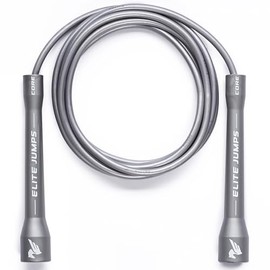 Elite Jumps Core 5mm, PVC Adjustable Skipping Rope | Durable 5mm PVC speed rope. Unbreakable handles. For fitness, boxing and kids. Adjustable, all ag