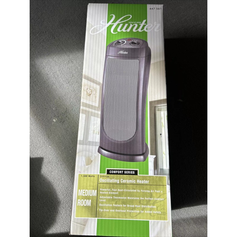 Hunter 30" 1500 W Electric Tower Heater - Black New