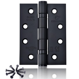 2 Pcs Door Hinges 4 inch(100 mm) 201 Stainless Steel Hinges Ball Bearing External Door Hinges Heavy Duty Outdoor Matte Black Hinges for Wood