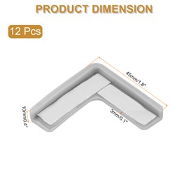 uxcell Corner Protectors, 12 Pcs Table Corner Protectors, Furniture Corner Guard and Edges Safety Bumpers for Table Edges and Sharp Corners (Grey)