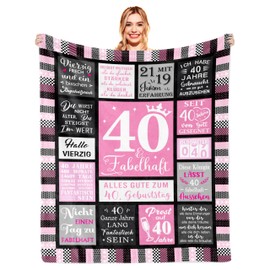40th Birthday Women, Gifts for Women 40th Birthday, Gifts for 40th Birthday Woman, Gift Ideas Birthday Gift Decoration 40 Years Woman, Funny 40s Birthday Gift Blanket 150 x 130 cm