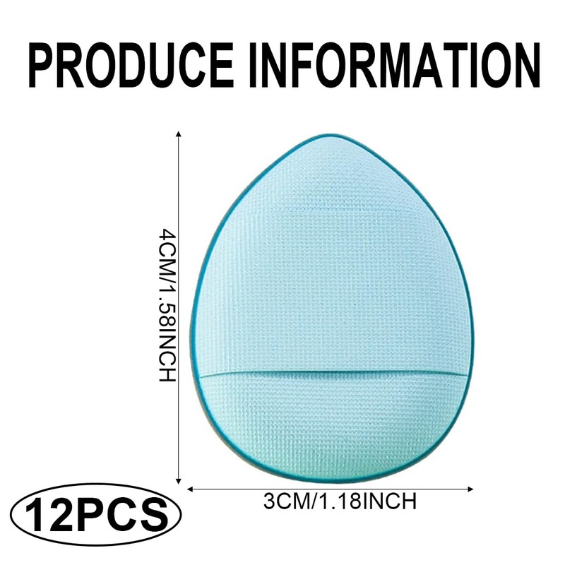 Pack of 12 Powder Puff Triangle Cushion Pads Face Makeup