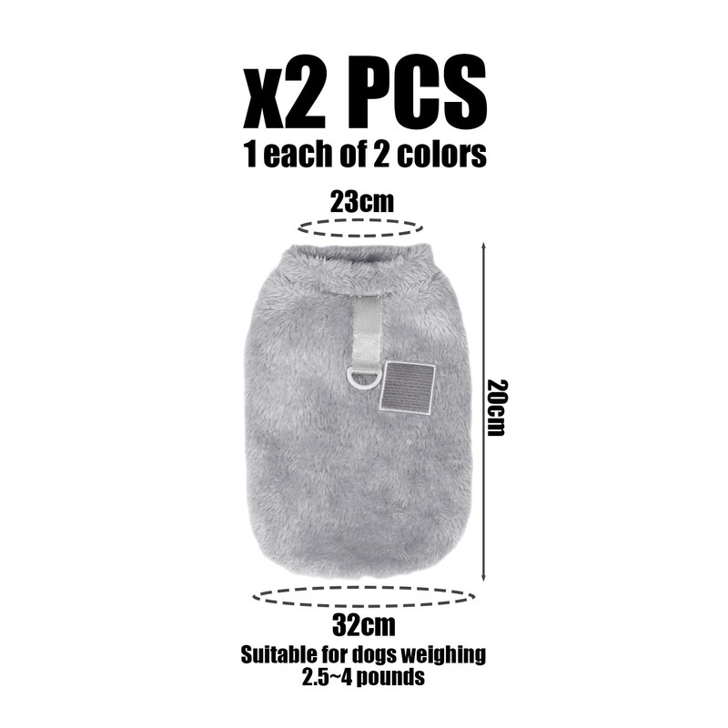 FDGGT Pack of 2 Plush Clothes for Pets, Warm Clothes