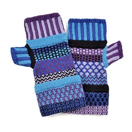 Solmate Socks, Mismatched Fingerless Mittens for Men or Women, Raspberry
