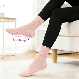 DANGCOS Pilates Socks for Women Cute Grip Ruffle Yoga Socks for Yoga, Barre, Home Workouts