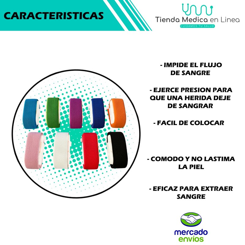 MEDIMETRICS - Torniquete Venoso Extracción Sangre Suave Tor Medimetrics (Azul)