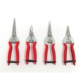 Bonsai Garden Clippers Trimming Shear Set of 4 for Clipping, Cutting, and Trimming Bonsai Trees and Any Other Plants. Includes: 8” Flat Blade, 6.5” Flat Blade, 7.25” Curved Blade, 6.5” Curved Blade