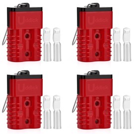 Uddick 4PCS 175A 1/0-4 Gauge Battery Cable Quick Connect/Disconnect Connector Plug Kit with 4 Wire Harness Dust Cover(Red 2AWG)