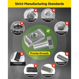 GZBEVITAR Strut Channel Nut and Bolt - 1/2" x 15/16" for 1-5/8" Strut Channel. Strut Nut 1/2"-13 with Thickened Galvanized Plating (32 Pack)