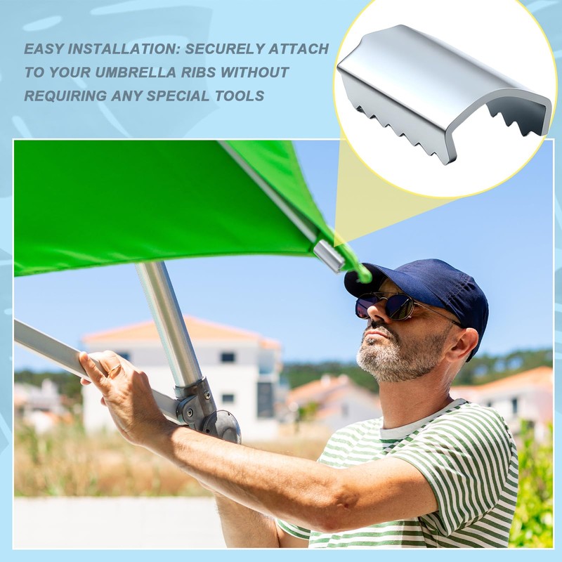 MorningRo 16 Pack Patio Umbrella Rib End Clips 1'' Umbrella