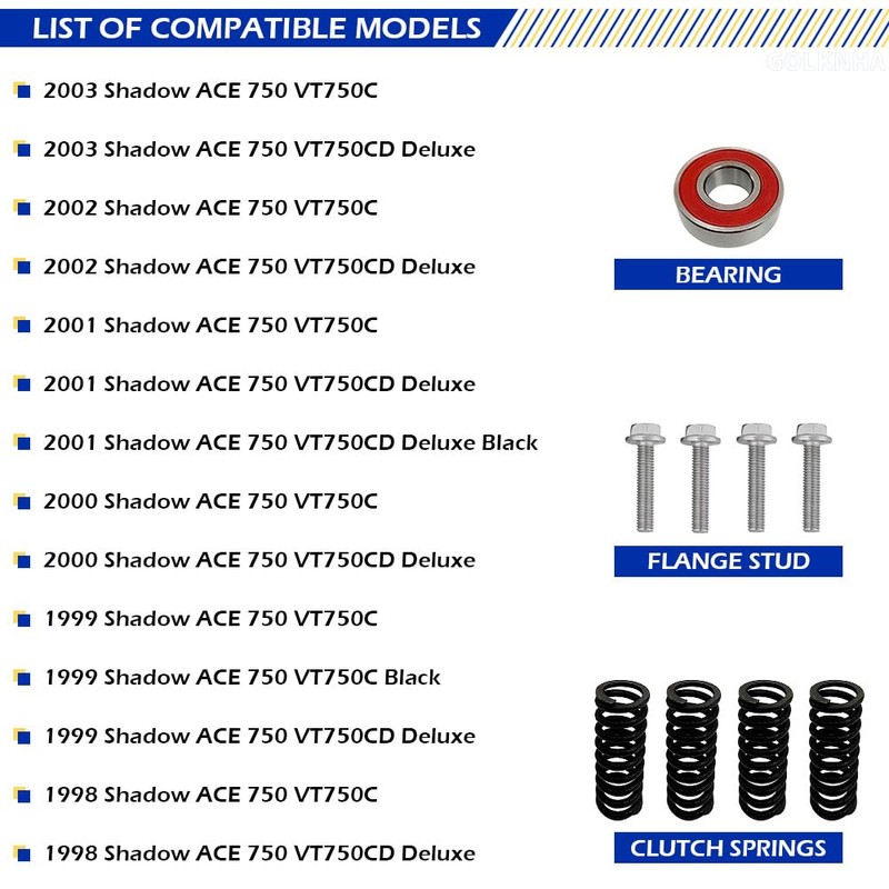 GOLKNHA Clutch & Cover Gasket Kit Compatible with VT750C VT750CD