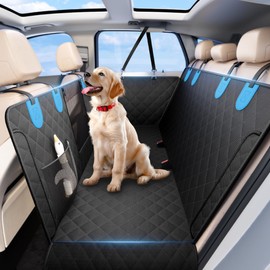 Wigoo Upgrade Soft Dog Car Seat Cover for Back Seat, [Protect Interior, Waterproof & Easy to Clean] Soft Bottom Backseat Dog Car Hammock, FitsCar Sedan SUV Truck Van, Size M, Black Blue