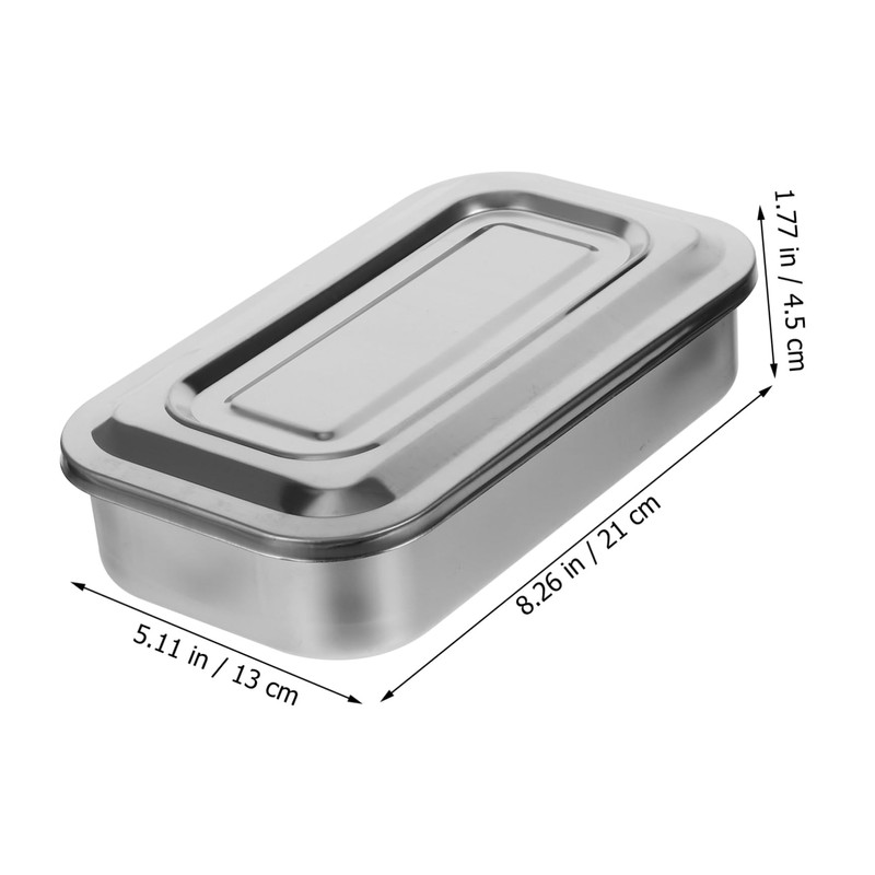 JECOMPRIS Stainless Steel Tray with Lid Medical Instrument Tray
