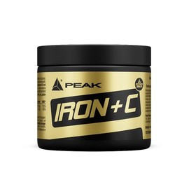 PEAK Iron + C - 120 Tablets I Iron Bisglycinate I Vitamin C I Nutrient Supply I High Bioavailability I Immune System I Energy Metabolism I Oxygen Transport I Vegan I Gluten Free