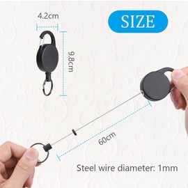 Vicloon Retractable Key Chain, 2 Pcs Badge Reel ID Card Badge Holder Heavy Duty Retractable Badge Holder with Carabiner D Ring