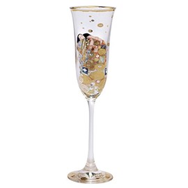 Goebel Gustav Klimt 66926379 Champagne Glass with Real Gold Decoration and The Fulfillment Motif