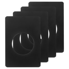 uxcell 4 Pcs 130x90mm / 5.12"x3.54" Door Knob Reinforcement Plate, Stainless Steel Door Hole Cover Lock Repair Plate for Door Knob Fixing Backing, Black