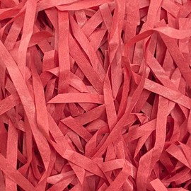 Crinkle Cut Paper Shred Filler - 200g for Gift Wrapping, Basket Filling, Box Confetti and Stuffing - Red