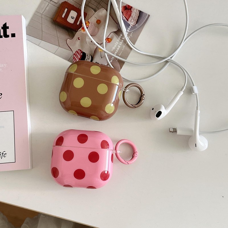 Cute Aesthetic Yellow Polka Dot Pattern case for AirPods 1/2