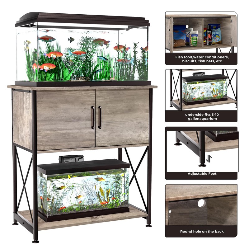 Herture 20-29 Gallon Aquarium Stand Metal Frame Fish Tank Stand