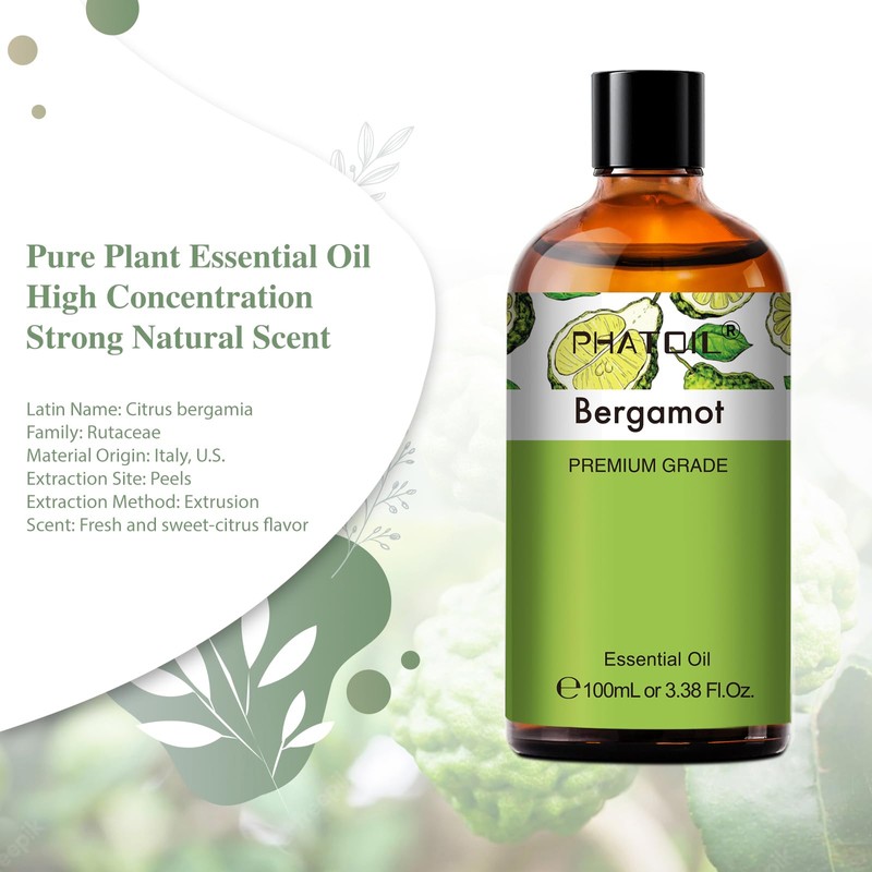 PHATOIL Bergamot 3.4 fl oz (100 ml) Essential Oil Aroma