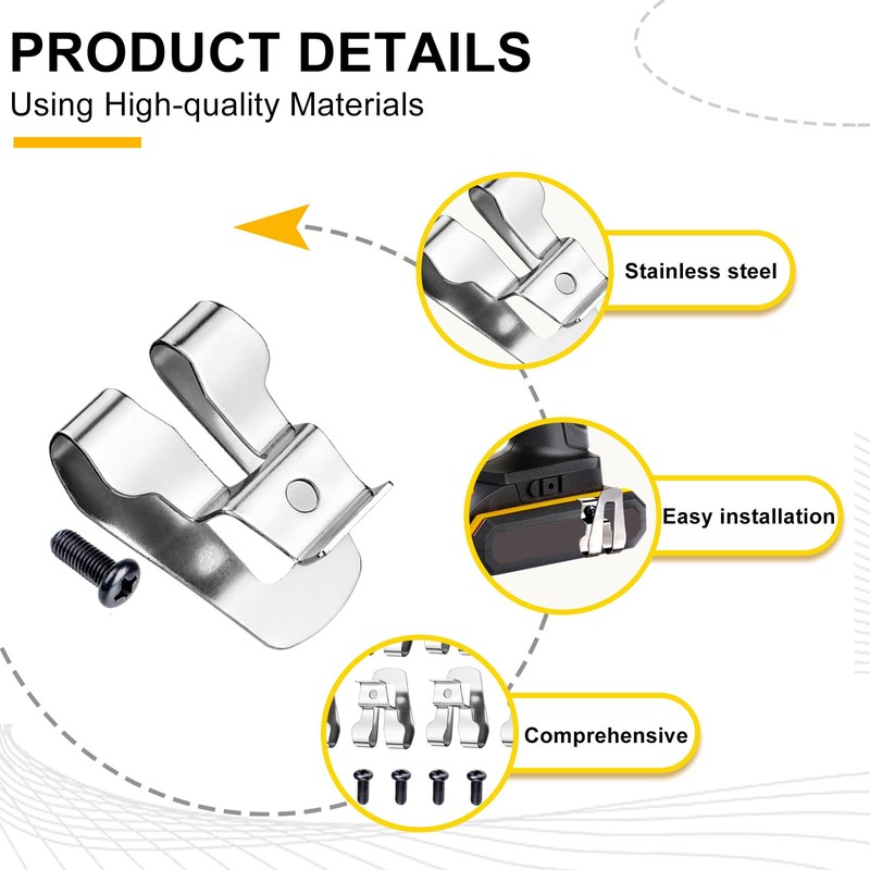 8PCS Belt Clip for Ryobi, Belt Hook with Screw for