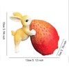 Generic Strawberry Rabbit Figurine Resin Animal Figurine Art Craft Housewarmings