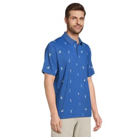 Callaway Men's Time Lapse Print Polo, Galaxy Blue