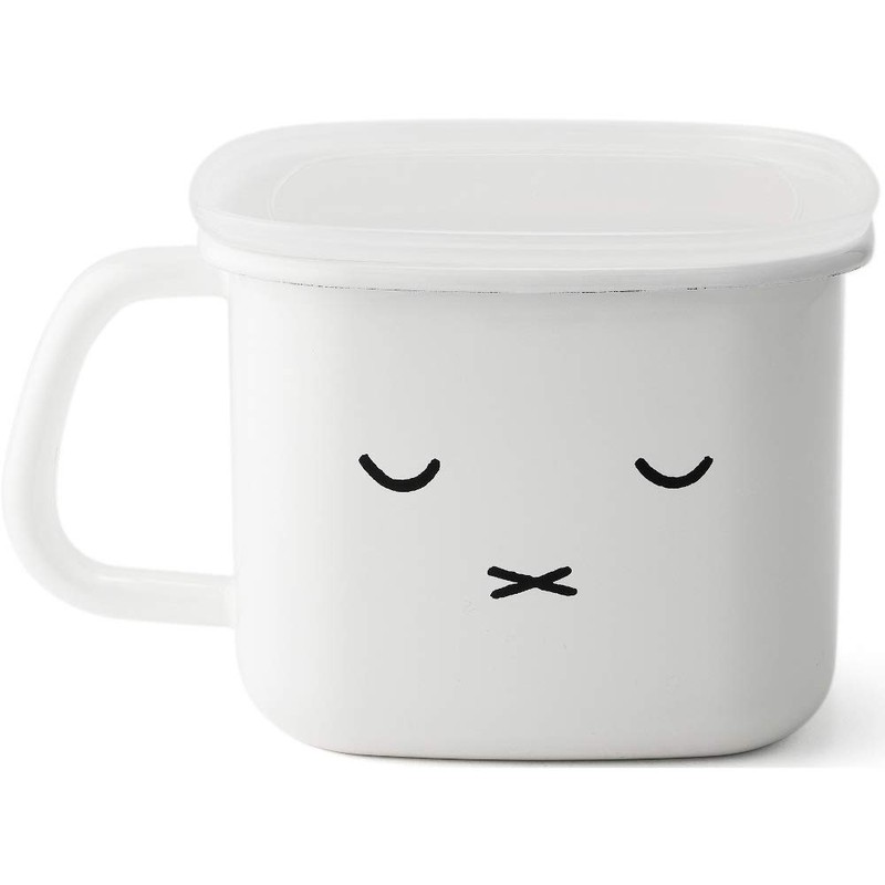 Fuji Enamel Miffy Face Oven-Safe Square Stock Pot Miso Pot