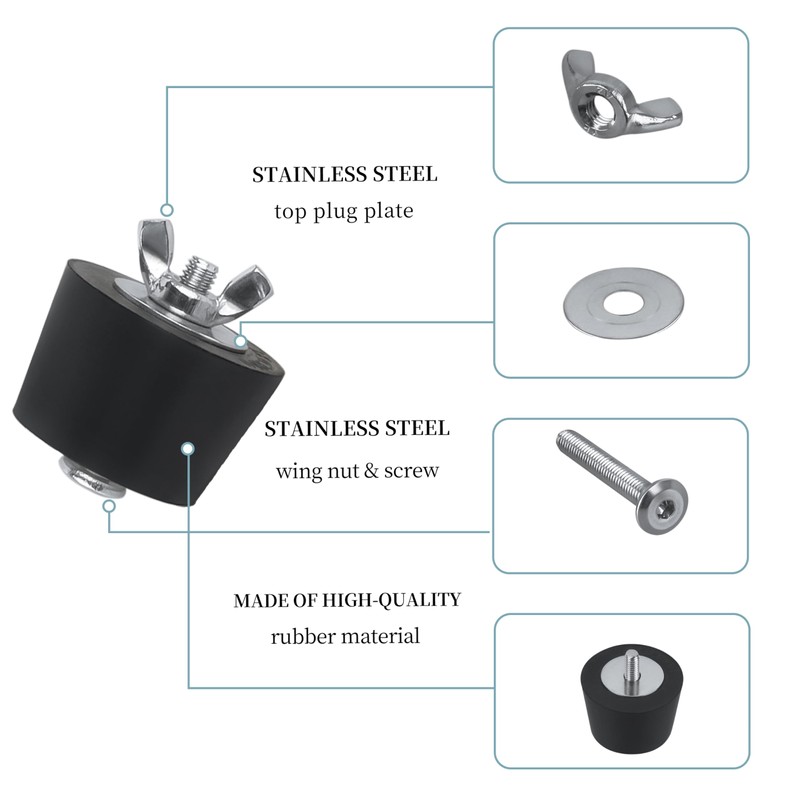 Pool Rubber Plugs with Stainless Steel Bolts,Heavy Duty Rubber Winter
