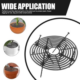 POPETPOP Cubierta Protectora para Macetas Negra Pequeña 19 Cm Diámetro 2 Piezas, Rejilla Recortable para Jardín, Protector de Suelo para Macetas y Plantas, Accesorio Anti Excavación