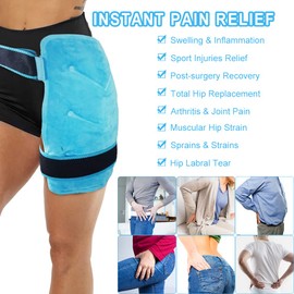 Hip Ice Pack Wrap After Surgery, Reusable Cold Pack for Bursitis Hip Replacement Surgery, Hip Flexor Pain, Gel Ice Packs for Hip Injuries Cold Compress Therapy, Ice Pack Wrap for Sciatica, Swelling