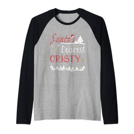 Cristy Xmas Cute Christmas Name Raglan Baseball Tee