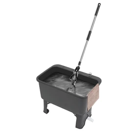 Freestanding Floor Commercial Mop Sink with Retractable Drainage Hose,One-touch Drain Large Capacity Mop Bucket,Portable Floor Mop Sink for Restaurants, Bars, Garages,Patios(Black Large Size)