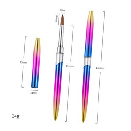 SAFIGLE 2Pcs Nail Art Brush for DIY Nail Design Stylish Gradient Color